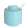 ONTUBE Ceramic Sugar Bowl with Lid and Spoon 8oz Salt Bowl Blue