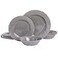 Gibson Home Mauna Melamine Plastic Dinnerware Set Service for 4 12pcs Grey Rustic