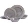 Gibson Home Mauna Melamine Plastic Dinnerware Set Service for 4 12pcs Grey Rustic