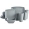 Gibson Home Soho Grayson Square Melamine Plastic Dinnerware Set Service for Four 16pcs Grey
