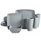 Gibson Home Soho Grayson Square Melamine Plastic Dinnerware Set Service for Four 16pcs Grey