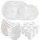 supernal Supernal 32pcs Wheat Straw Dinnerware Sets White Dishes for 8 Plates and Bowls Sets Reusable Plastic Plates Microwave Dishwasher Safe White Plastic Dinnerware Set