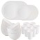 supernal Supernal 32pcs Wheat Straw Dinnerware Sets White Dishes for 8 Plates and Bowls Sets Reusable Plastic Plates Microwave Dishwasher Safe White Plastic Dinnerware Set