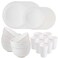 supernal Supernal 32pcs Wheat Straw Dinnerware Sets White Dishes for 8 Plates and Bowls Sets Reusable Plastic Plates Microwave Dishwasher Safe White Plastic Dinnerware Set
