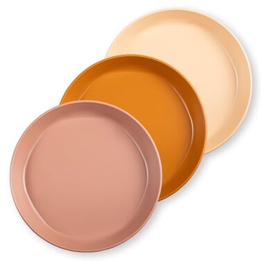 Tiny Twinkle Tableware 3 Pack Dish Set BPAFree Cups Plates and Bowls Sets For Kids and Toddlers Polypropylene Plastic Dinnerware Set Sand Cinnamon Taupe Plate