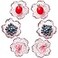 Halyuhn 6 Pack Mini Pink Bowls for Charcuterie Board 3Width Tiny Stackable Soy Sauce Dish Clear Glass Flower Shaped Snack Dip Bowl With Wavy Edge for Dessert Prep Seasoning