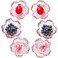 Halyuhn 6 Pack Mini Pink Bowls for Charcuterie Board 3Width Tiny Stackable Soy Sauce Dish Clear Glass Flower Shaped Snack Dip Bowl With Wavy Edge for Dessert Prep Seasoning
