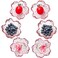 Halyuhn 6 Pack Mini Pink Bowls for Charcuterie Board 3Width Tiny Stackable Soy Sauce Dish Clear Glass Flower Shaped Snack Dip Bowl With Wavy Edge for Dessert Prep Seasoning