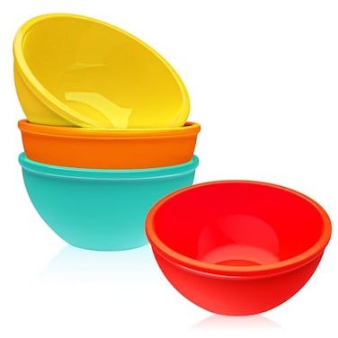 Webake Small Silicone Prep Bowls 4 Pack 8oz Unbreakable Ice Cream Snack Bowls Dishwasher Safe Ramikens