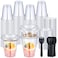 WILLBOND 100 Sets 12oz Clear Plastic Parfait Cups with Flat Lids Insert Yogurt Fruit Veggie and Dip Cups with Spoons