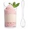 Zezzxu 50 Pack Mini Dessert Cups with Spoons 22 oz Plastic Small Dessert Shotter Cups Slanted Appetizer Cups for Serving Mousse Pudding Triffle