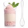 Zezzxu 50 Pack Mini Dessert Cups with Spoons 22 oz Plastic Small Dessert Shotter Cups Slanted Appetizer Cups for Serving Mousse Pudding Triffle