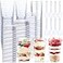 Jerify 150 Pack Plastic Dessert Cups with Lids and Spoons 3 oz Mini Dessert Cups with Spoons 54 oz Square Clear Dessert Shooter Cups Parfait Appetizer Cups Disposable Small Mousse Container for Party