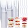 Jerify 150 Pack Plastic Dessert Cups with Lids and Spoons 3 oz Mini Dessert Cups with Spoons 54 oz Square Clear Dessert Shooter Cups Parfait Appetizer Cups Disposable Small Mousse Container for Party