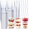 Jerify 150 Pack Plastic Dessert Cups with Lids and Spoons 3 oz Mini Dessert Cups with Spoons 54 oz Square Clear Dessert Shooter Cups Parfait Appetizer Cups Disposable Small Mousse Container for Party