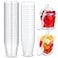 Eaasty 100 Sets Dessert Cups with Lids and Spoons Plastic Yogurt Parfait Appetizer Shooter Cups Round and Square Mini Containers for Pudding Fruit and Ice Cream5 oz