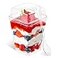 Qeirudu 50 Pack 5 oz Dessert Cups with High Lids and Spoons Mini Plastic Yogurt Parfait Cups Square Party Serving Cup for Pudding Appetizer Fruit and Ice Cream