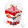 Qeirudu 50 Pack 5 oz Dessert Cups with High Lids and Spoons Mini Plastic Yogurt Parfait Cups Square Party Serving Cup for Pudding Appetizer Fruit and Ice Cream