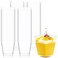 Macepason 5 oz Mini Dessert Cups 100 Pack Small Square Plastic Cups Clear Appetizer Cups for Pudding Yogurt Mousse Wedding and Party