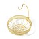 LANDTOM Gold Creative Detachable Wire Mesh Side Banana Hook Fruit Basket Highgrade Fruit Plate Fruit Basket with Handle Snack Rack Desktop Storage Gold 28 27 35
