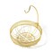 LANDTOM Gold Creative Detachable Wire Mesh Side Banana Hook Fruit Basket Highgrade Fruit Plate Fruit Basket with Handle Snack Rack Desktop Storage Gold 28 27 35