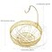 LANDTOM Gold Creative Detachable Wire Mesh Side Banana Hook Fruit Basket Highgrade Fruit Plate Fruit Basket with Handle Snack Rack Desktop Storage Gold 28 27 35