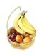 LANDTOM Gold Creative Detachable Wire Mesh Side Banana Hook Fruit Basket Highgrade Fruit Plate Fruit Basket with Handle Snack Rack Desktop Storage Gold 28 27 35