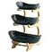 XUDREZ 3 Tier Fruit Basket for Kitchen Counter 118613 Ceramic Fruit Bowl for Kitchen Counter Large Capacity Fruit Bowl Set with Holder Bamboo Fruit Serving Tray Green