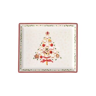 Villeroy & Villeroy Boch Winter Bakery Delight Serving Dish Small Rectangular Pasta Dish Porcelain Red 27 x 225 x 5 cm