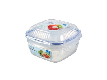 LocknLock Lock Lock Easy Essentials Food Storage Salad Bowl Container with Tray 54Ounce Clear