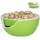 Stargoods Pistachio Bowl Snack Serving Dish Double Peanut Bowl with Nut Seeds Shell Candy Storage Green