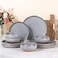 AmorArc Ceramic Dinnerware Sets for 4 12 Pieces Handpainted Plates and Bowls Set with Rustic Terracotta Underside Scratch Resistant Stoneware Dishes Set Dishwasher Microwave Safe