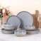 AmorArc Ceramic Dinnerware Sets for 4 12 Pieces Handpainted Plates and Bowls Set with Rustic Terracotta Underside Scratch Resistant Stoneware Dishes Set Dishwasher Microwave Safe