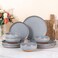 AmorArc Ceramic Dinnerware Sets for 4 12 Pieces Handpainted Plates and Bowls Set with Rustic Terracotta Underside Scratch Resistant Stoneware Dishes Set Dishwasher Microwave Safe