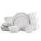 Elanze Designs Reactive Glaze Farmhouse Rustic Boho Ceramic Stoneware Dinnerware 16 Piece Plate Bowl Mug Dish Set Service for 4 Classic White