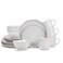 Elanze Designs Reactive Glaze Farmhouse Rustic Boho Ceramic Stoneware Dinnerware 16 Piece Plate Bowl Mug Dish Set Service for 4 Classic White
