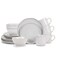 Elanze Designs Reactive Glaze Farmhouse Rustic Boho Ceramic Stoneware Dinnerware 16 Piece Plate Bowl Mug Dish Set Service for 4 Classic White