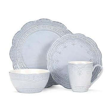 Pfaltzgraff Seraphina 16Piece Stoneware Dinnerware Set Service for 4Blue