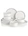 Sweejar Porcelain Dinnerware Sets for 4 12 Pieces Ceramic Plates and Bowls Set Classic Modern Simple Kitchen Dinner Dining Ware Set Dishwasher and Microwave Safe Dishes SetsPure WhiteBlack Rim
