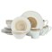Gibson Elite Spiral 16 Piece Reactive Embossed Dinnerware Set Taupe