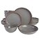 Gibson Elite Lagos Coupe Dinnerware Set Service for 4 16pcs Grey Grey Double Bowl