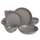 Gibson Elite Lagos Coupe Dinnerware Set Service for 4 16pcs Grey Grey Double Bowl