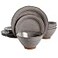 Gibson Elite Terranea Round Reactive Glaze Terra Cotta Dinnerware Set Service for Four 12pcs Grey
