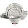 Gibson Elite Terranea Round Reactive Glaze Terra Cotta Dinnerware Set Service for Four 12pcs White