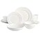 Gibson Elite Embossed Bone China 16Piece Double Bowl Dinnerware Set Service for 4 White Elegant Plates and Bowls