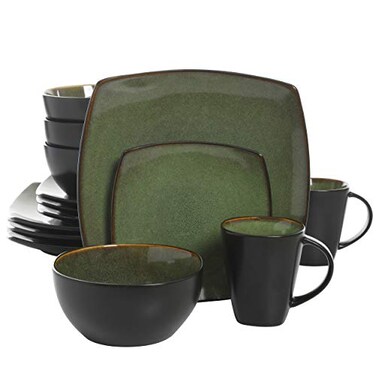 Gibson Elite Soho Lounge 16 Piece Dinnerware Set Green