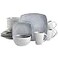 Gibson Elite Soho Lounge Square Reactive Glaze Stoneware Dinnerware Set Service for 4 16pc Light Gray