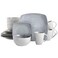 Gibson Elite Soho Lounge Square Reactive Glaze Stoneware Dinnerware Set Service for 4 16pc Light Gray