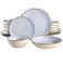 Gibson Elite Contempo Classic Double Bowl Dinnerware Set Service for 4 16pcs Light Blue