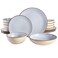 Gibson Elite Contempo Classic Double Bowl Dinnerware Set Service for 4 16pcs Light Blue